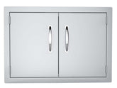 Close-up view of the magnets securing the doors of the Sunstone Classic Series 30" Double Door Dry Storage Pantry.